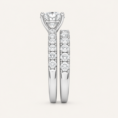 2.40CT Round Cut Lab Grown Diamond Bridal Set