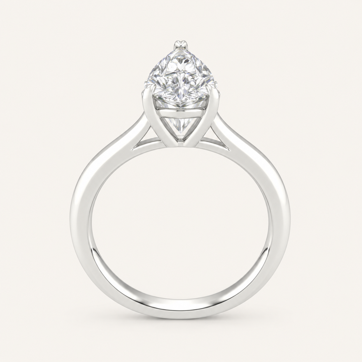 3.00CT Pear Cut Lab Grown Diamond Solitaire Ring