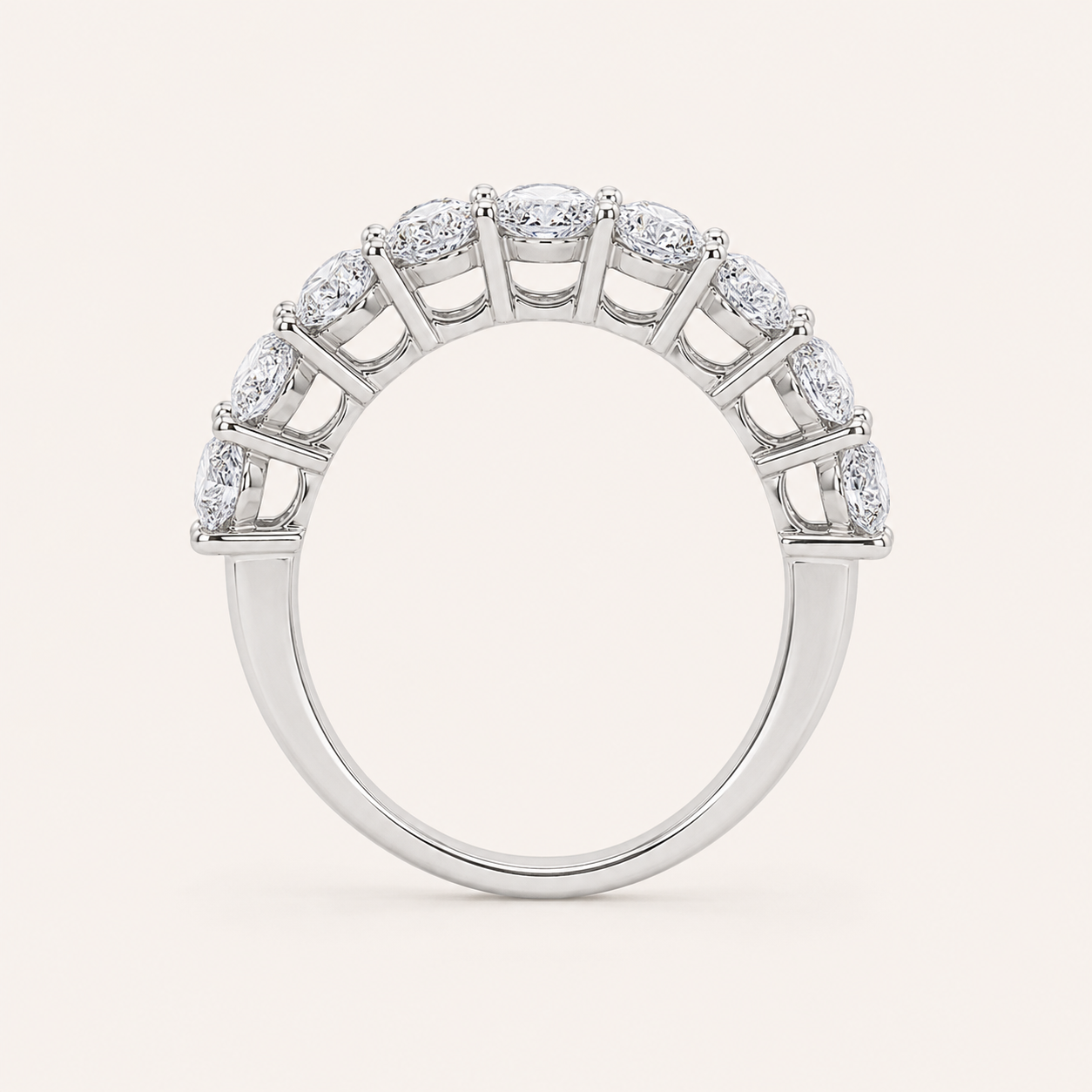 2.75CT Oval Cut Lab Grown Diamond Split Prong Eternity Ring