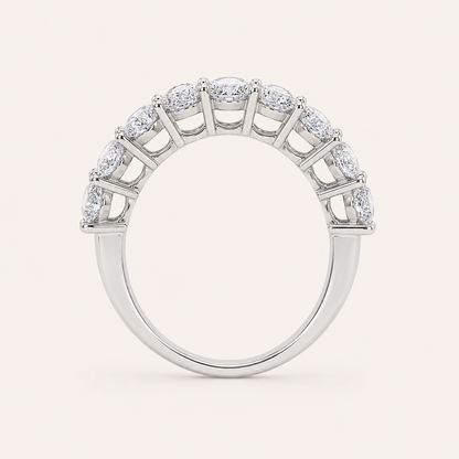 2.75CT Oval Cut Lab Grown Diamond Split Prong Eternity Ring