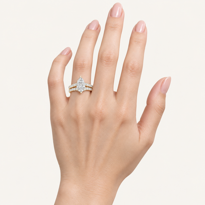 2.33CT Pear Cut Lab Grown Diamond Bridal Set