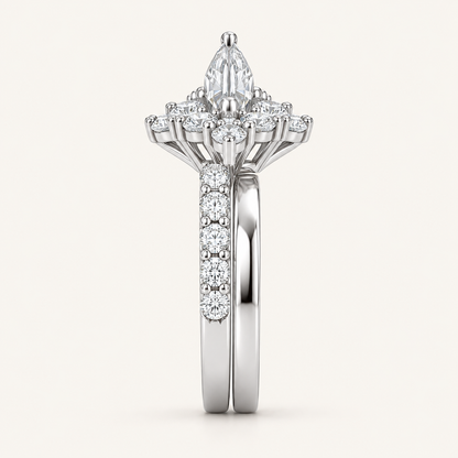 3.00CT Pear Cut Lab Grown Diamond Bridal Set