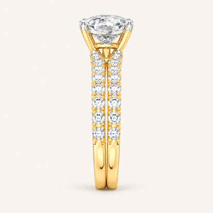 2.00CT Pear Cut Lab Grown Diamond Bridal Set