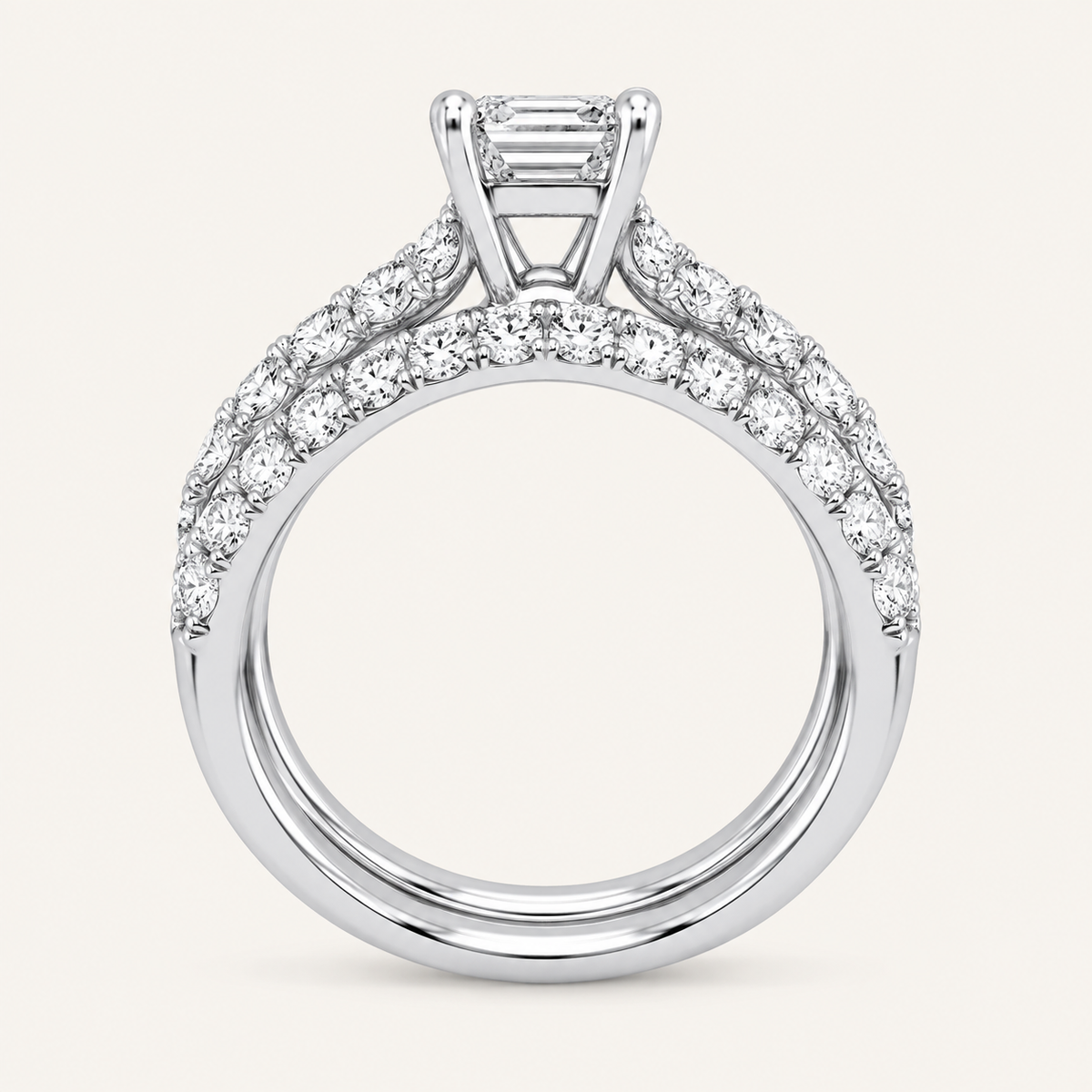 2.00CT Emerald Cut Lab Grown Diamond Bridal Ring