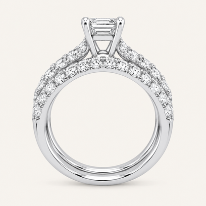 2.00CT Emerald Cut Lab Grown Diamond Bridal Ring