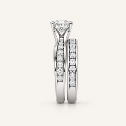 1.75CT Round Cut Lab Grown Diamond Bridal set