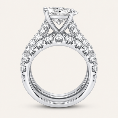 5.00CT Oval Cut Lab Grown Diamond Bridal Set