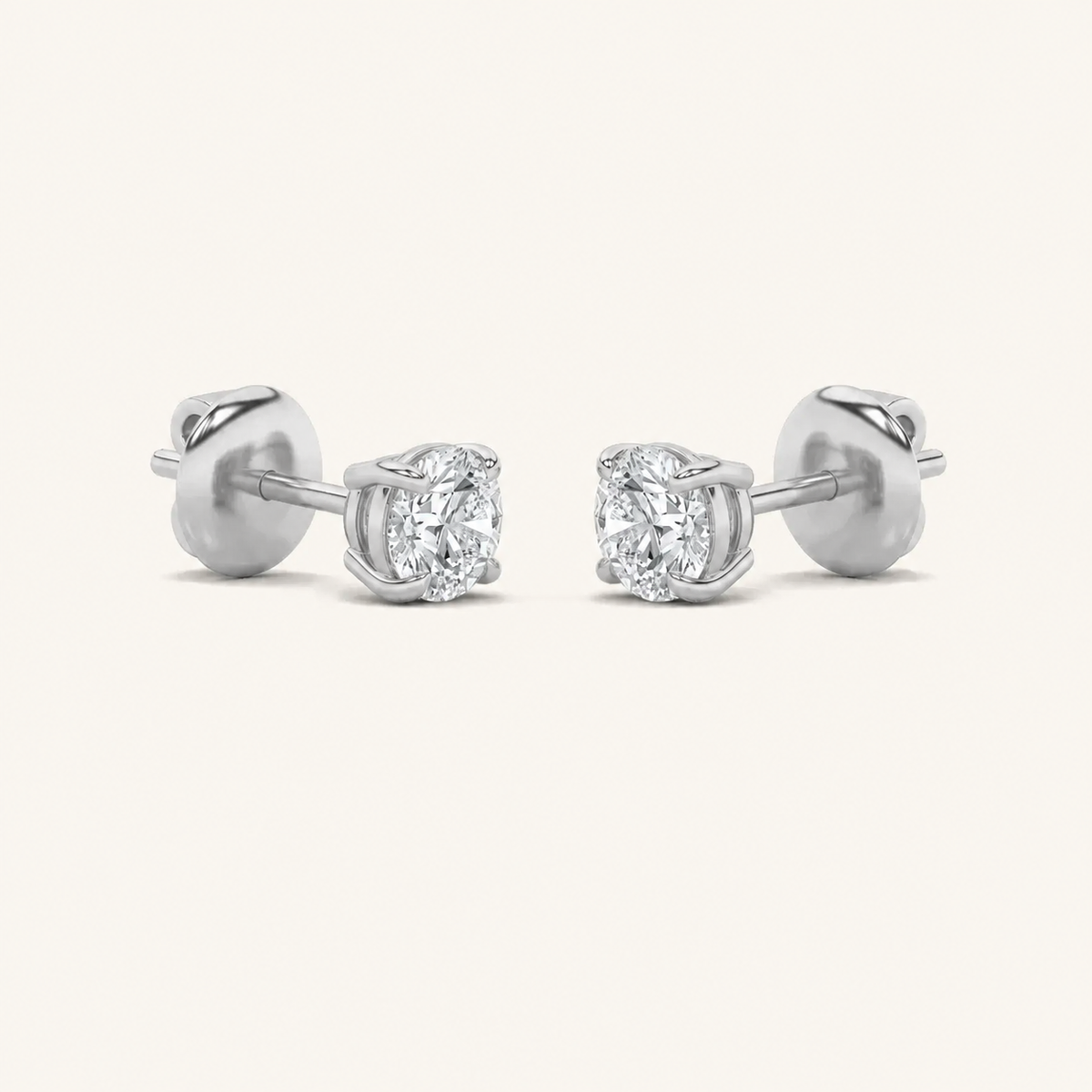 0.25CT Round Cut Lab Grown Diamond Stud Earrings