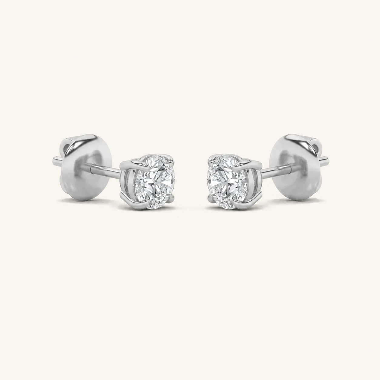 0.25CT Round Cut Lab Grown Diamond Stud Earrings