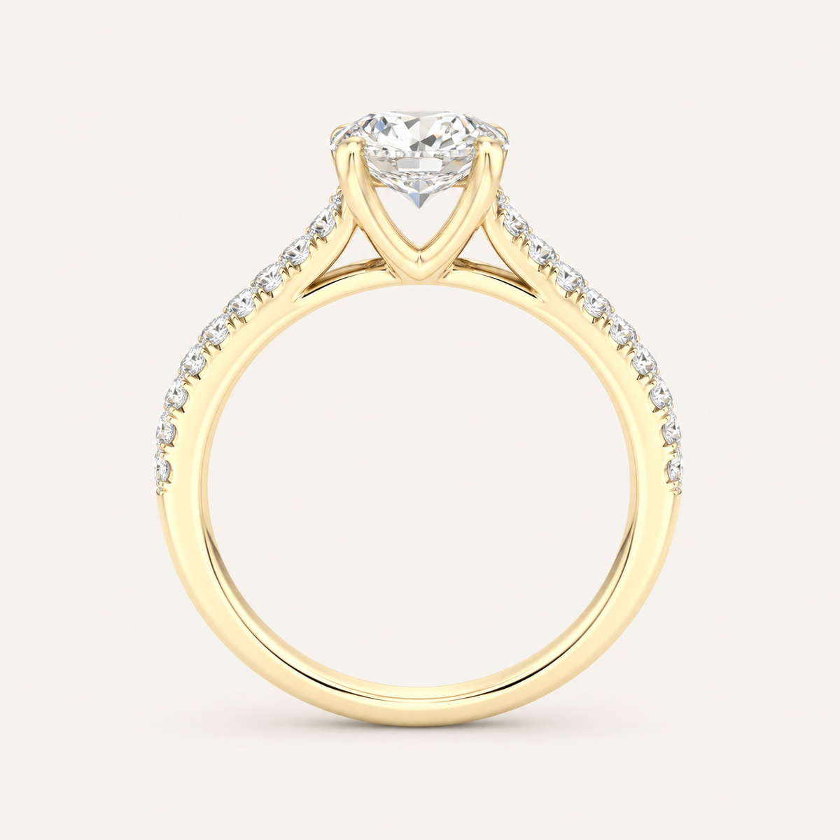 1.25CT Round Cut Lab Grown Diamond Side Stone Ring