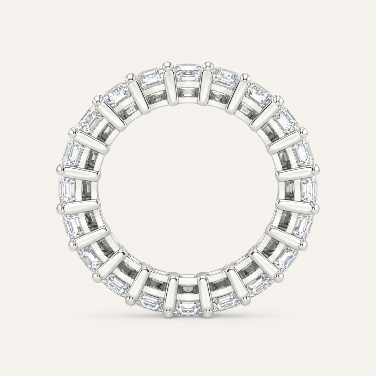 5.00CT Emerald Cut Lab Grown Diamond Eternity Band Ring
