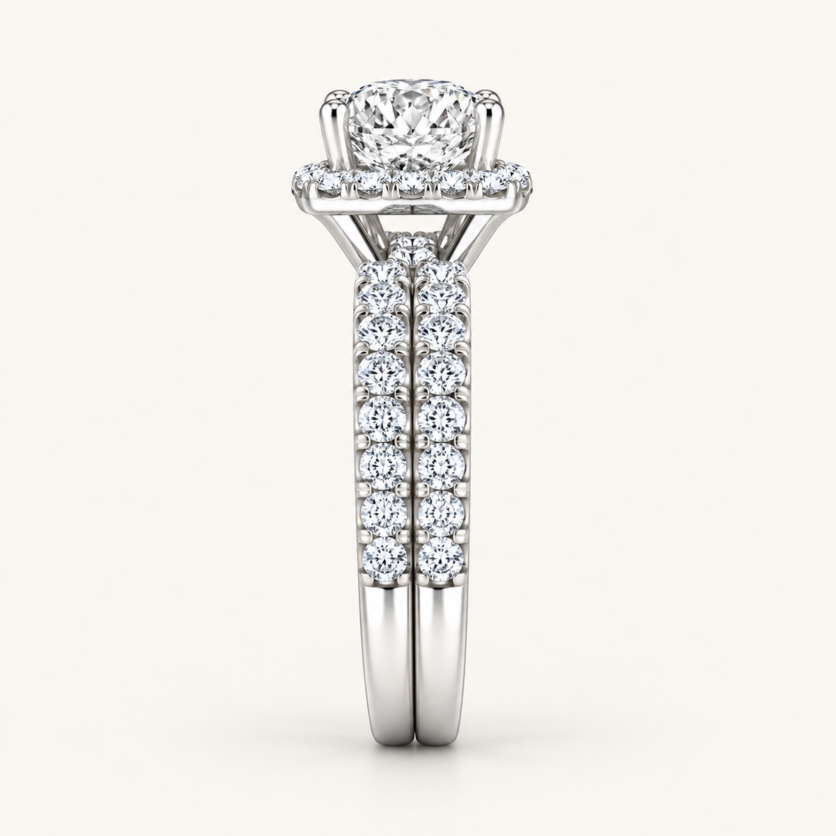 2.00CT Oval Cut Lab Grown Diamond Bridal Ring Set