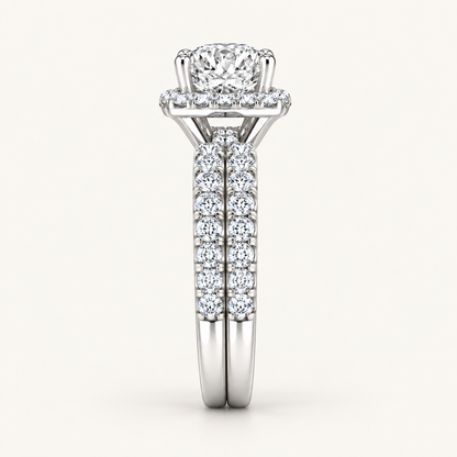 2.00CT Oval Cut Lab Grown Diamond Bridal Ring Set