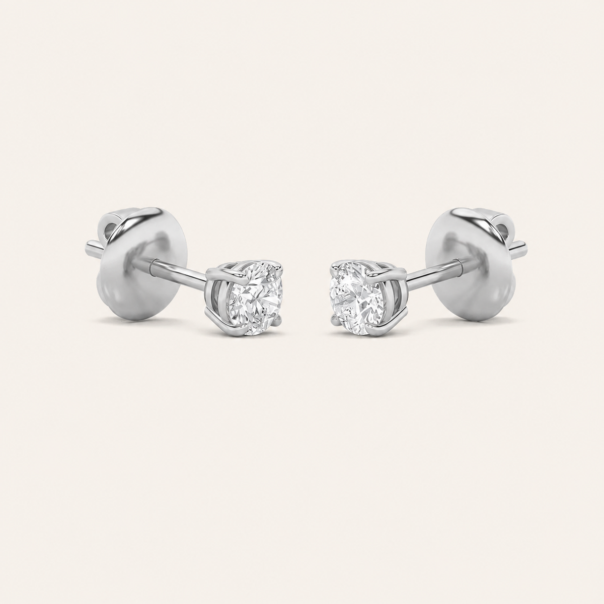 3CT Round Cut Lab Grown Diamond Classic Basket Set Stud Earrings