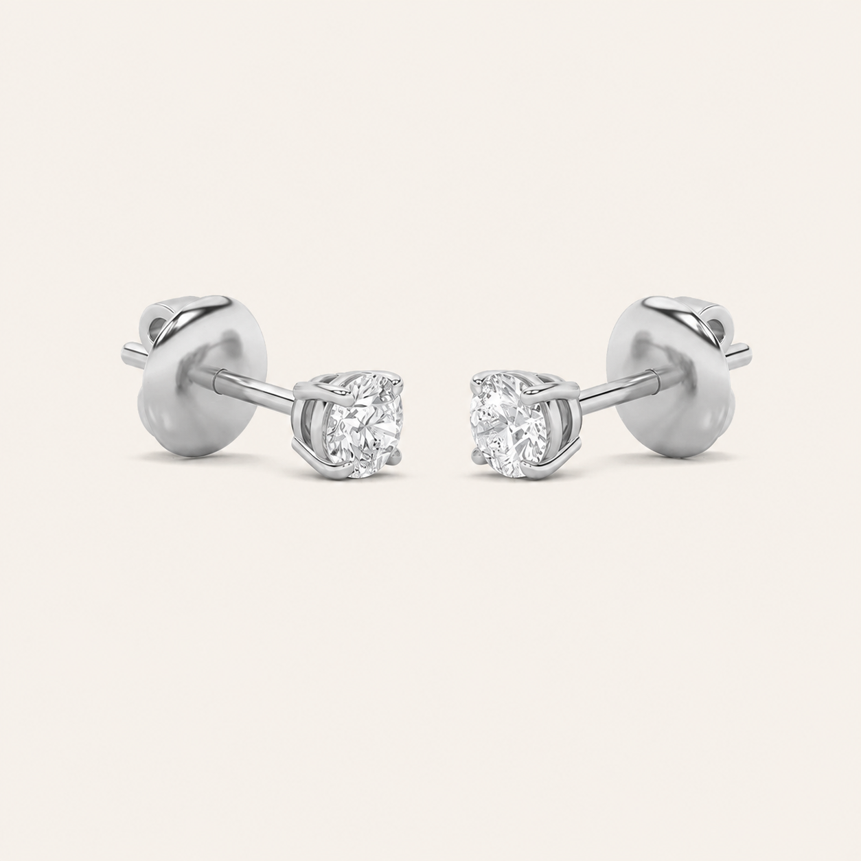 3CT Round Cut Lab Grown Diamond Classic Basket Set Stud Earrings