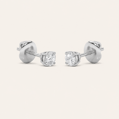 3CT Round Cut Lab Grown Diamond Classic Basket Set Stud Earrings