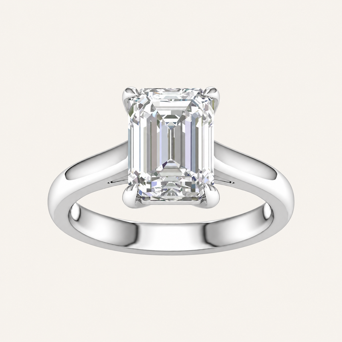 3.00CT Emerald Cut Lab Grown Diamond Solitaire Ring