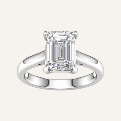 3.00CT Emerald Cut Lab Grown Diamond Solitaire Ring
