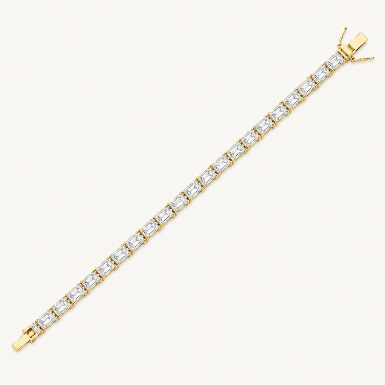 12CT Emerald Cut Lab Grown Diamond Tennis Bracelet