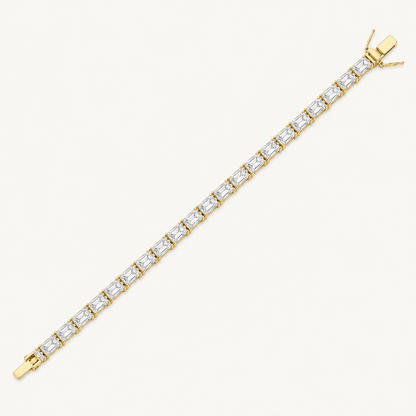 12CT Emerald Cut Lab Grown Diamond Tennis Bracelet