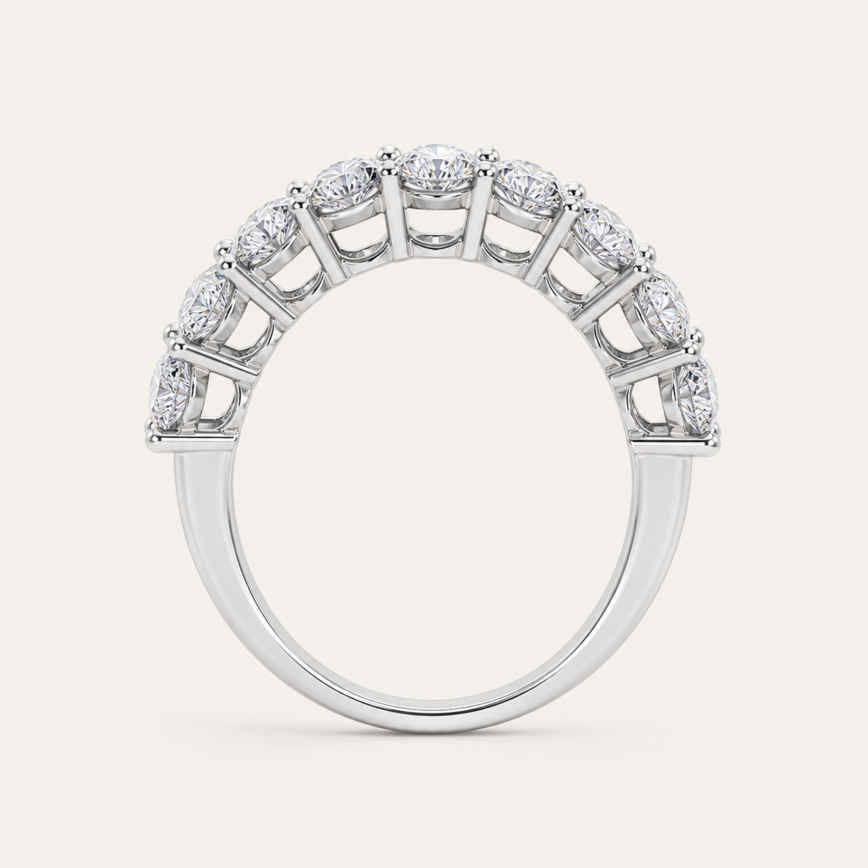 2.15CT Round Cut Lab Grown Diamond Split Prong Eternity Ring