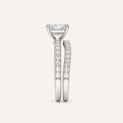 2.50CT Princess Cut Lab Grown Diamond Bridal Set
