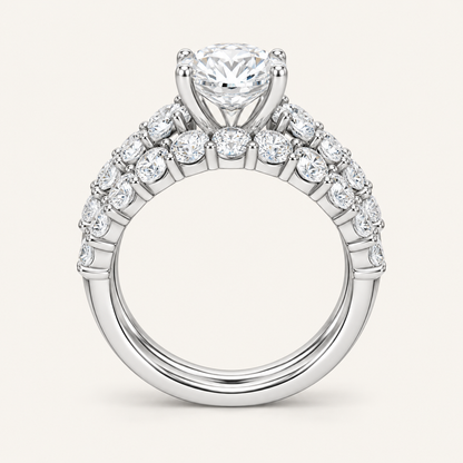 5.00CT Round Cut Lab Grown Diamond Bridal Set