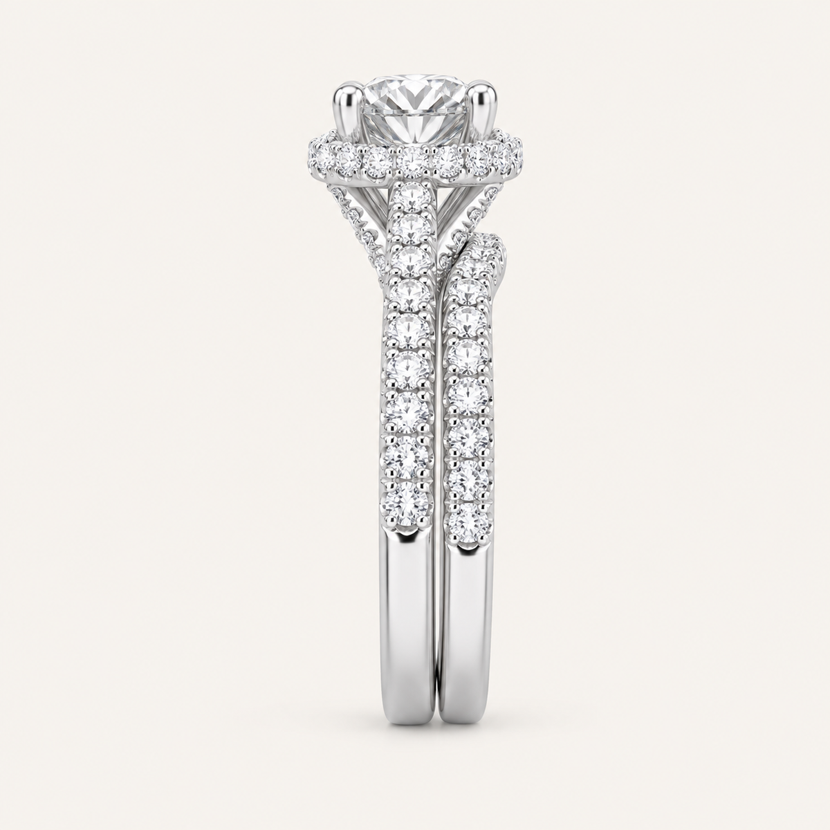 2.00CT Round Cut Lab Grown Diamond Bridal Ring Set