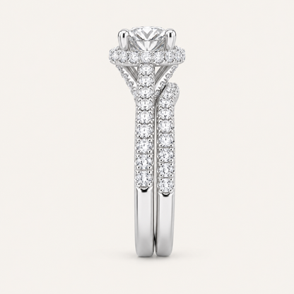 2.00CT Round Cut Lab Grown Diamond Bridal Ring Set