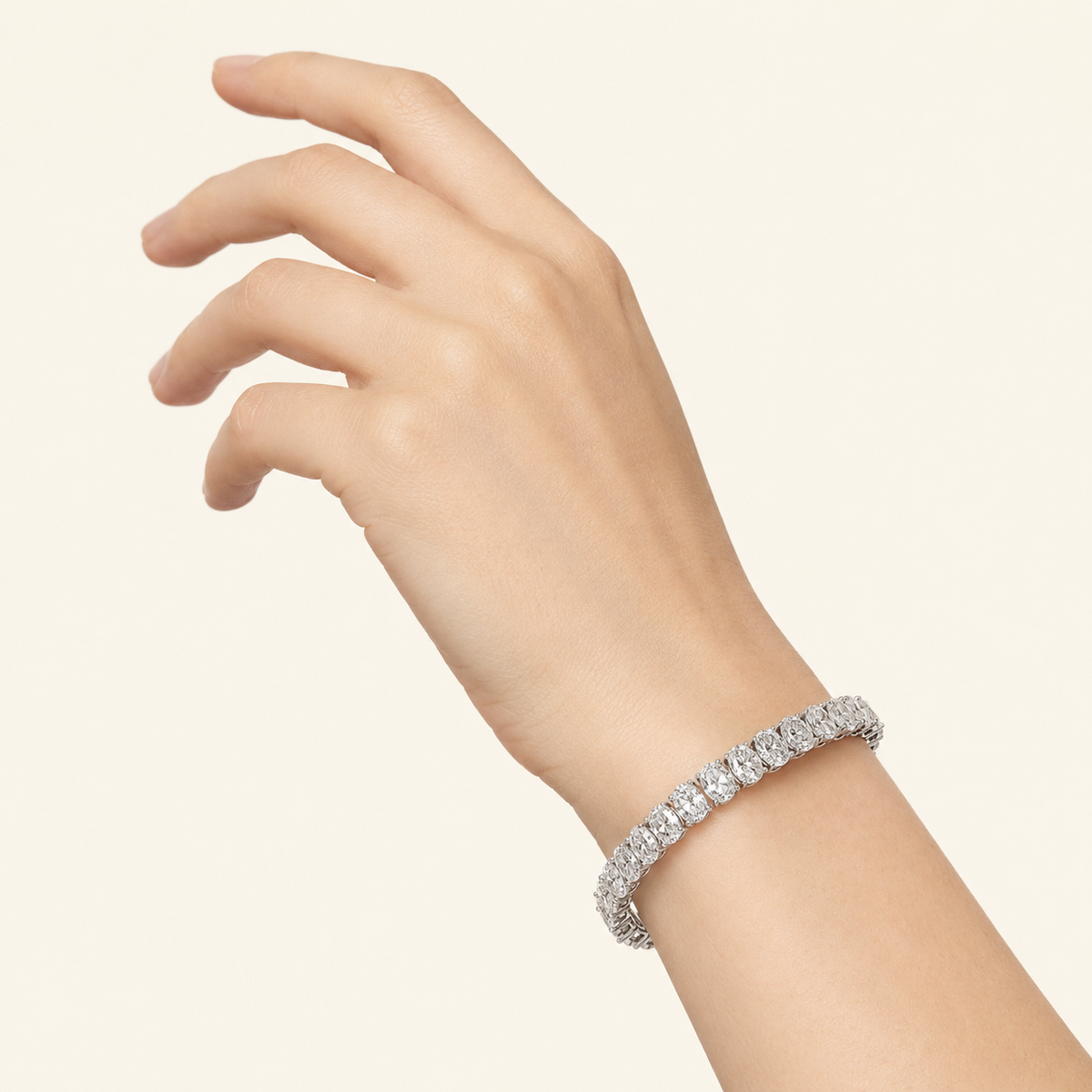 24CT Oval Cut Lab Grown Diamond East & West Tennis Bracelet