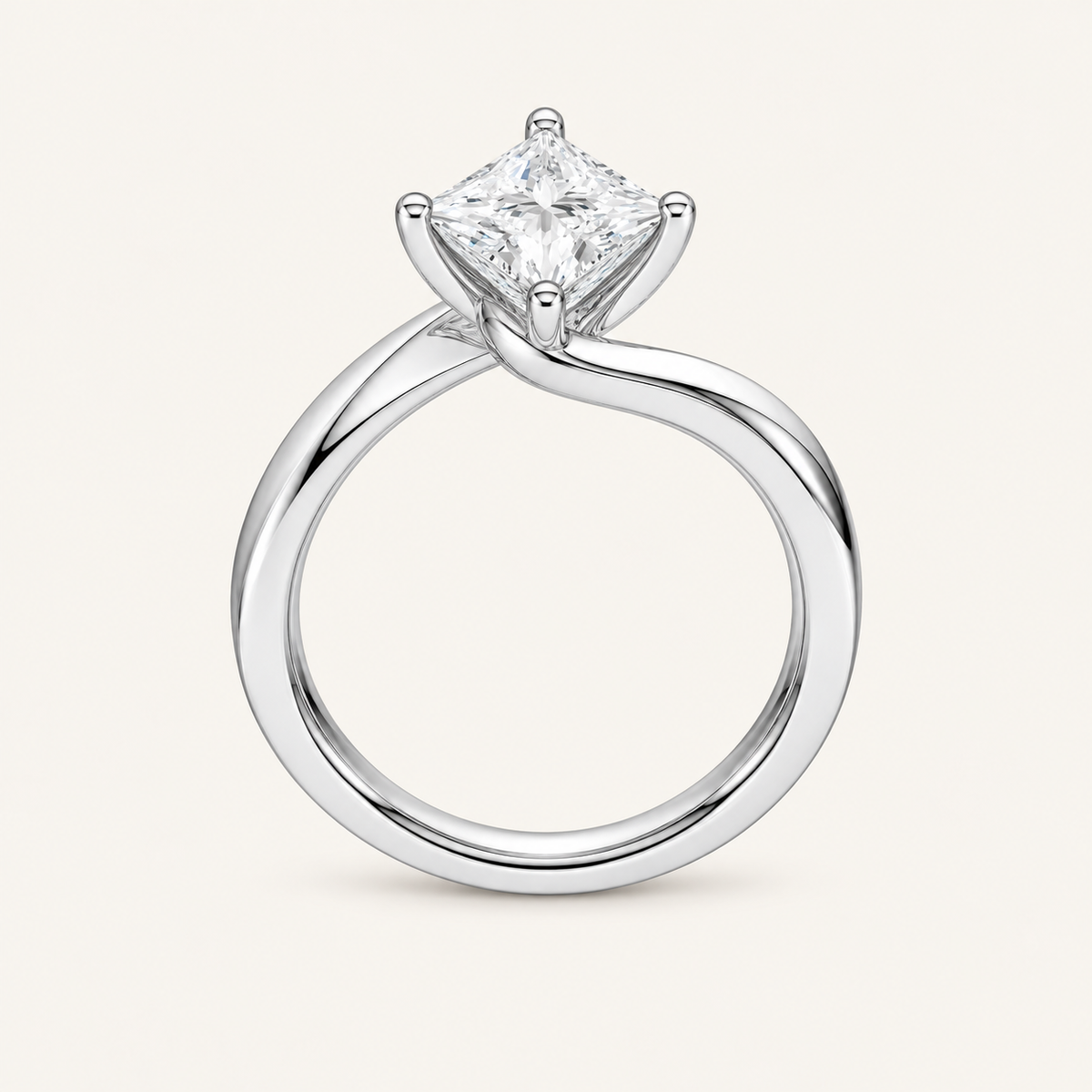 1.00CT Princess Cut Diamond solitaire Ring