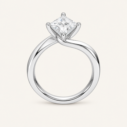1.00CT Princess Cut Diamond solitaire Ring
