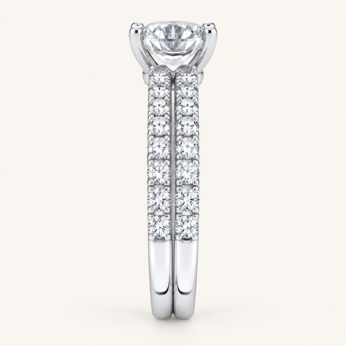 3.00CT Round Cut Lab Grown Diamond Bridal Set