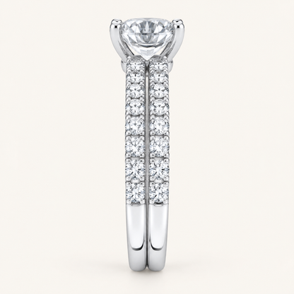 3.00CT Round Cut Lab Grown Diamond Bridal Set