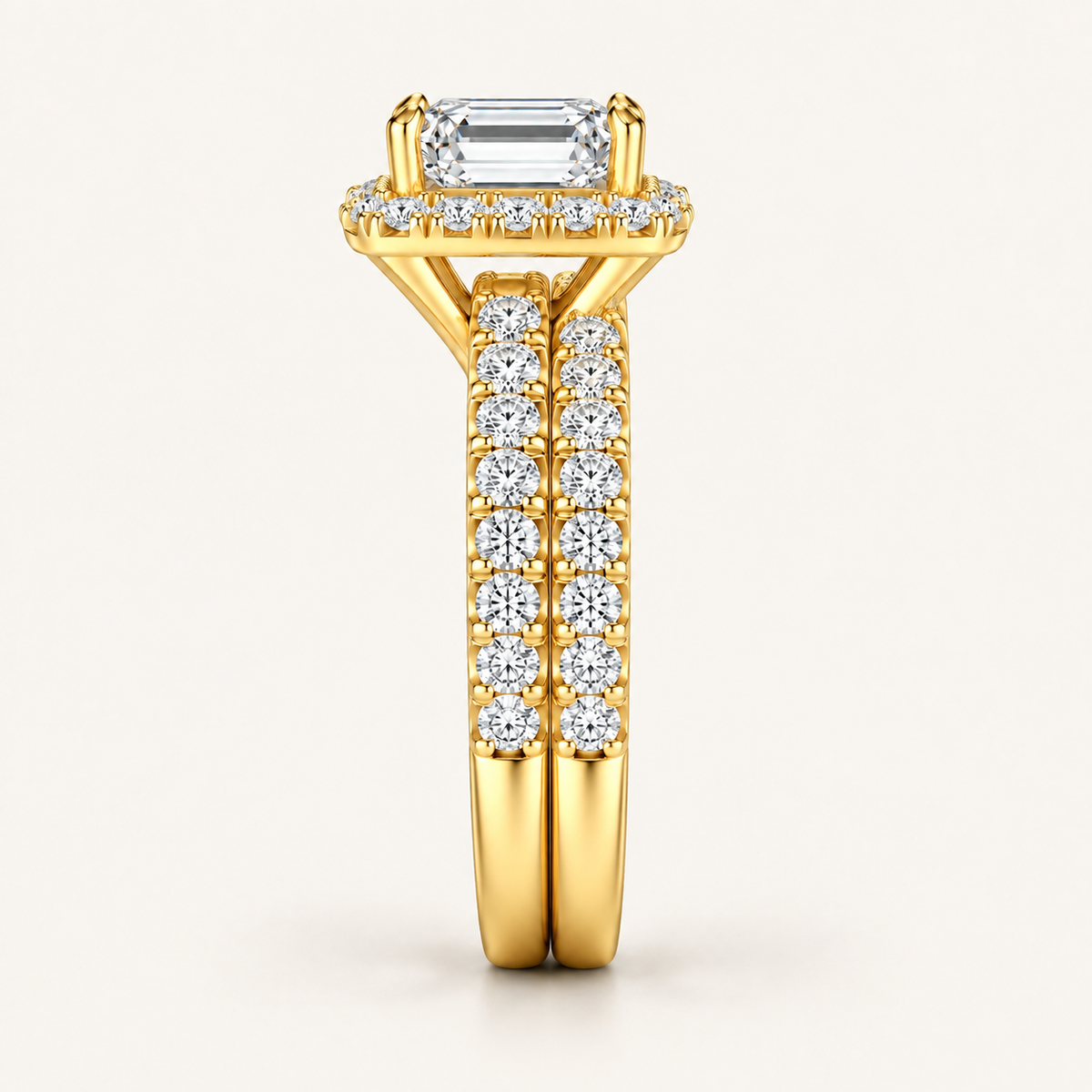 2.25CT Emerald Cut Lab Grown Diamond Bridal Ring