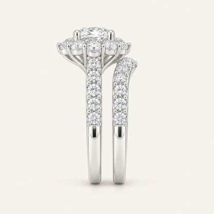 3.00CT Round Cut Lab Grown Diamond Bridal Ring Set