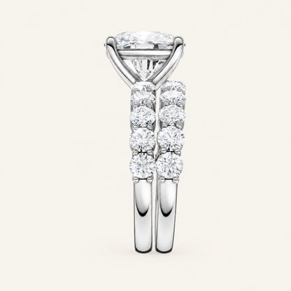 5.00CT Cushion Cut Lab Grown Diamond Bridal Set