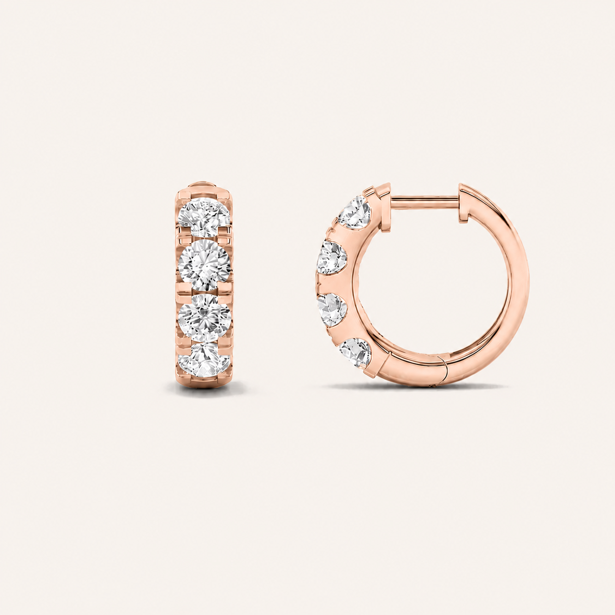 3CT Round Cut Lab Grown Diamond Hoop Earrings