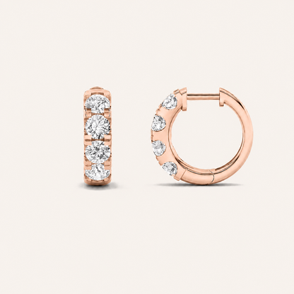 3CT Round Cut Lab Grown Diamond Hoop Earrings
