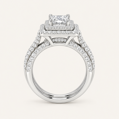 2.25CT Princess Cut Lab Grown Diamond Cluster Ring