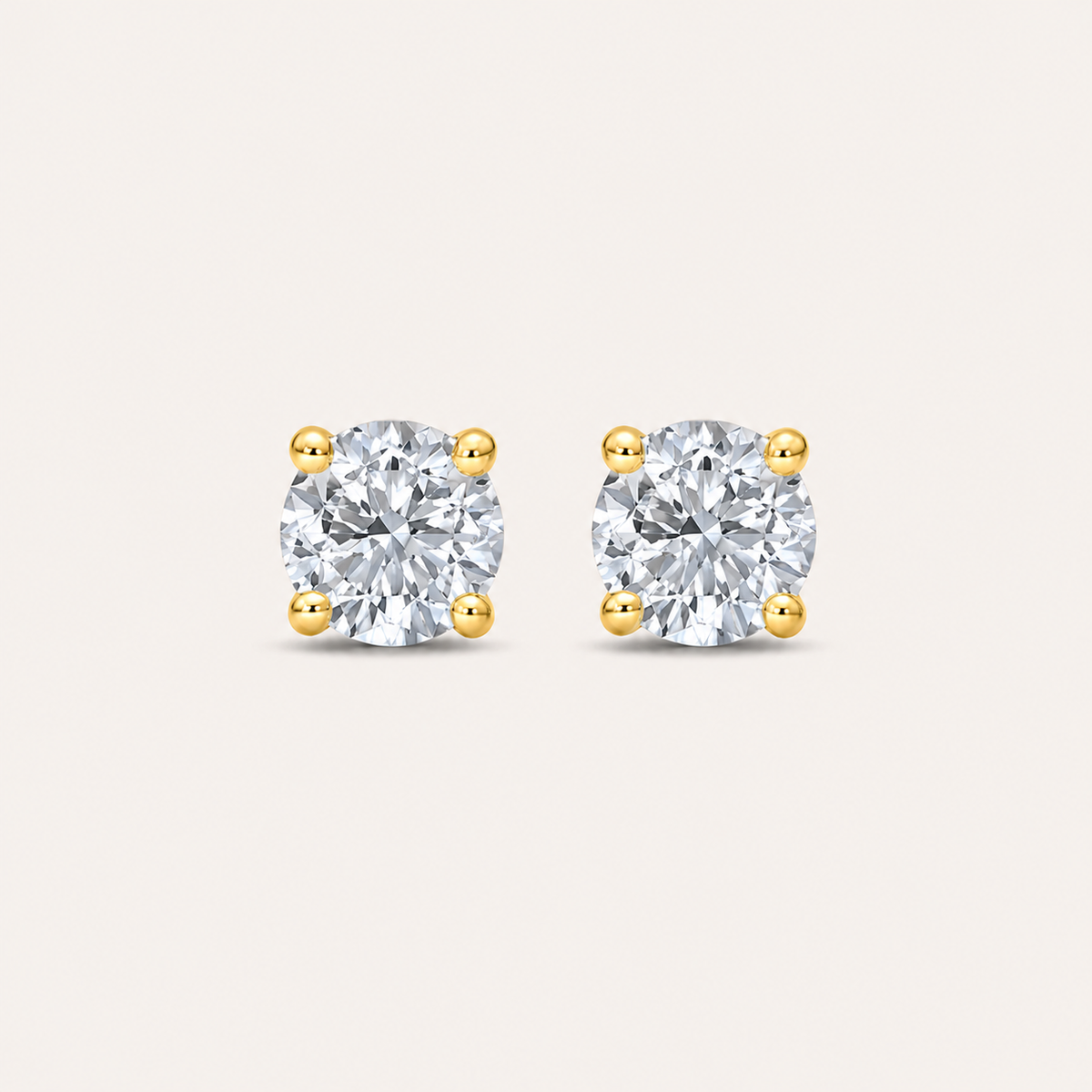 4CT Round Cut Lab Grown Diamond Classic Basket Set Stud Earrings