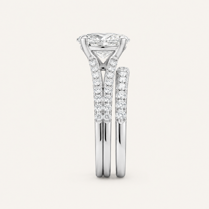 2.33CT Oval Cut Lab Grown Diamond Bridal Set