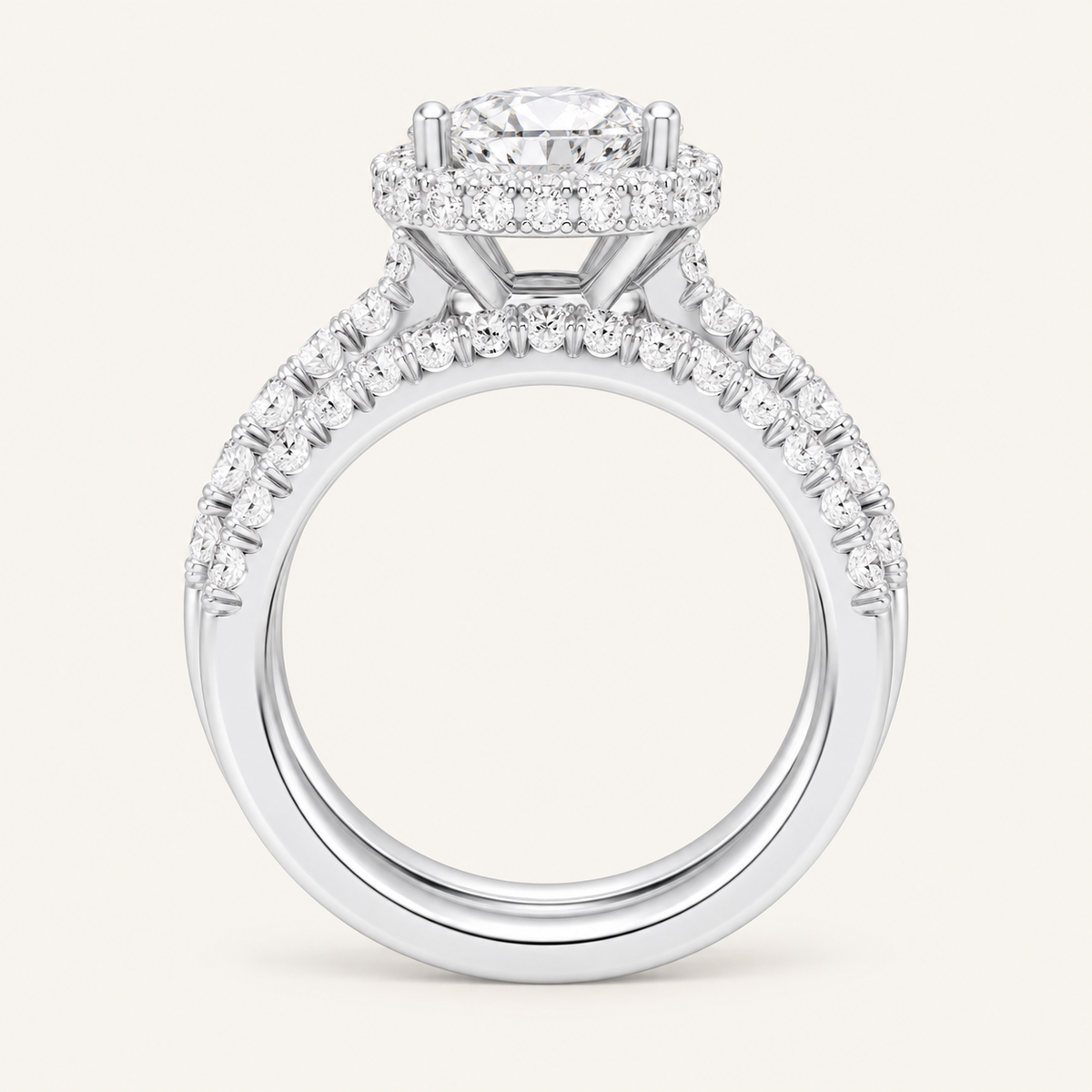 3.00CT Oval Cut Lab Grown Diamond Bridal Set