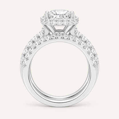 3.00CT Oval Cut Lab Grown Diamond Bridal Set