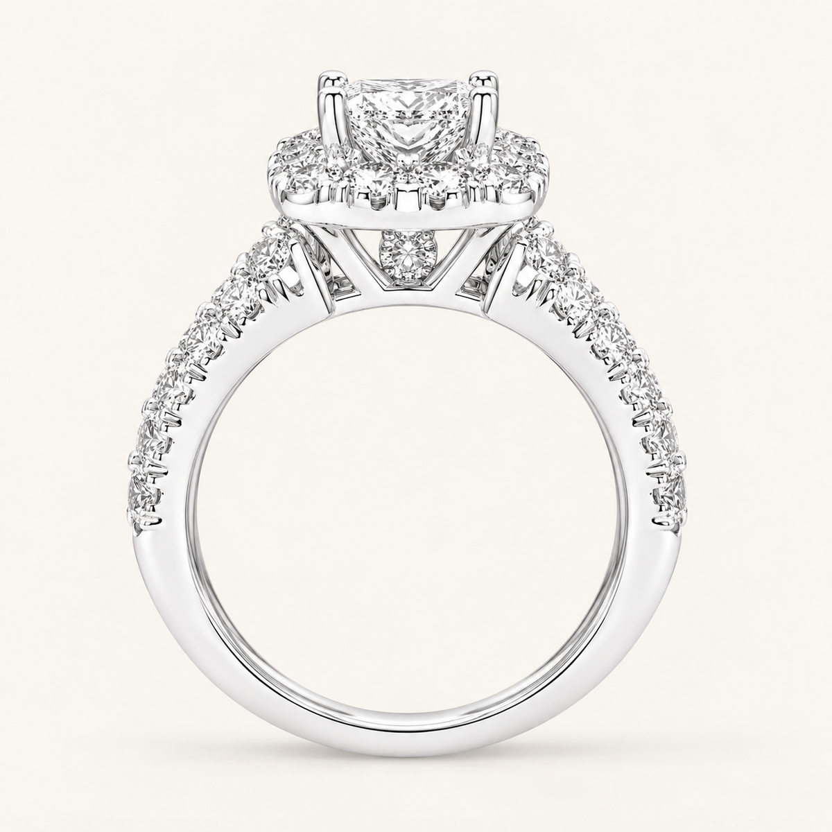 2.00CT Princess Cut Lab Grown Diamond Bridal Ring Set