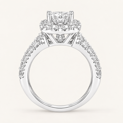2.00CT Princess Cut Lab Grown Diamond Bridal Ring Set