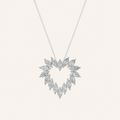 3CT Marquise Cut Lab Grown Diamond Heart Pendant Necklace