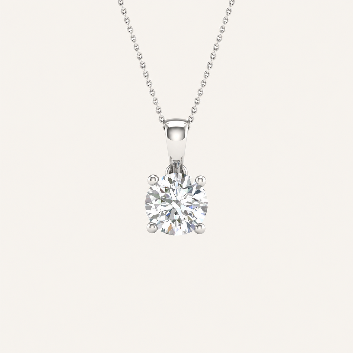 0.50CT Round Cut Lab Grown Diamond Pendant