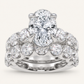 10.00CT Oval Cut Lab Grown Diamond Bridal Set Ring