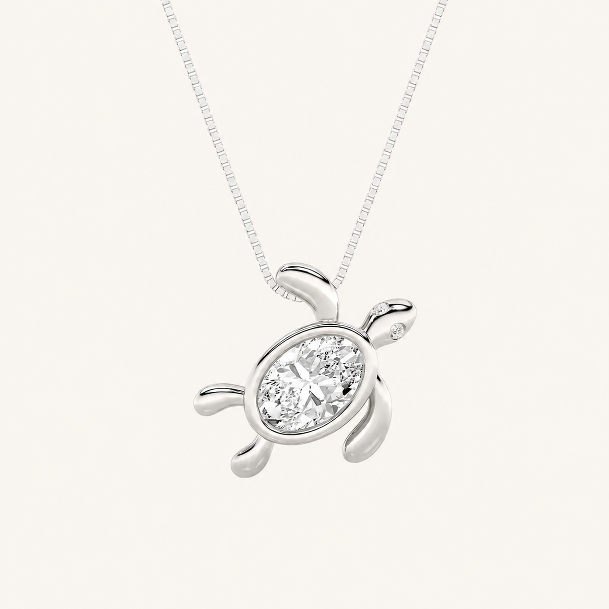 1.5CT Oval Cut Lab Grown Diamond Pendant Necklace